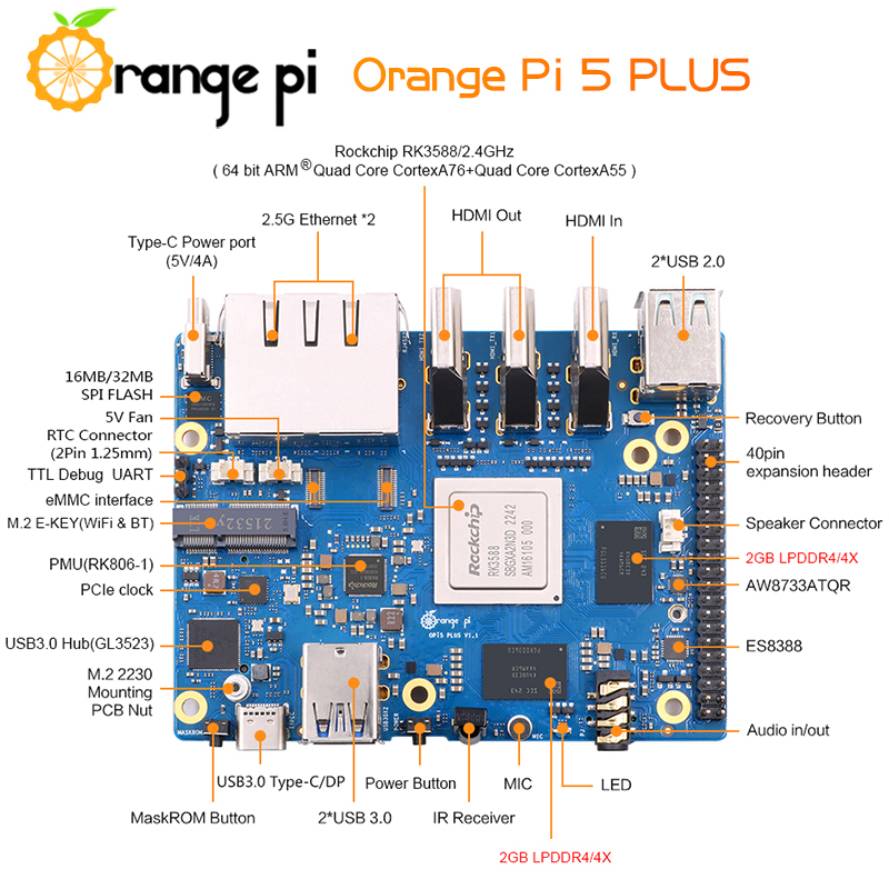 Orange Pi 5 Plus, scheda di sv - Orange Pi 5 Plus 16Gb recensione e prezzo